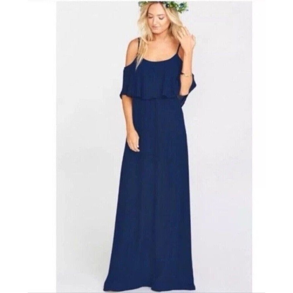 Show Me Your MuMu Women’s Caitlin Ruffle Maxi Party Dress Size Small Wedding